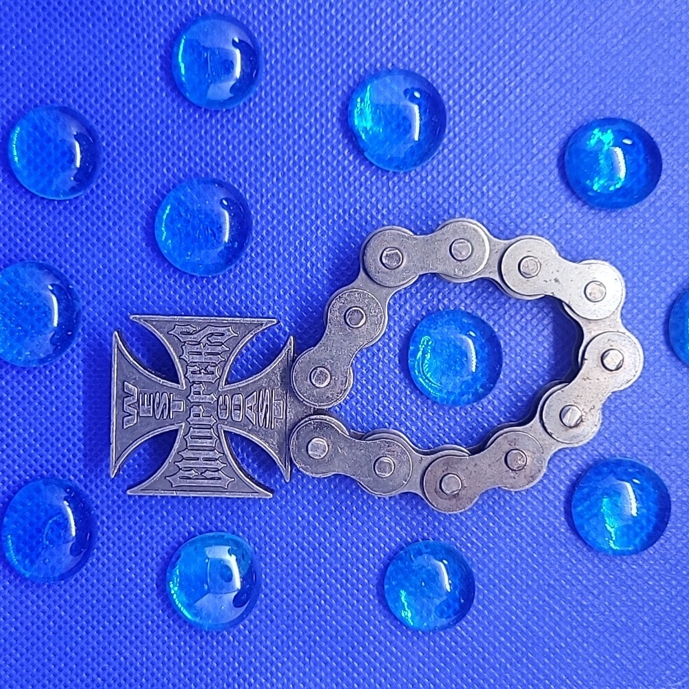 West coast choppers vintage iron cross chain bottle opener key chain